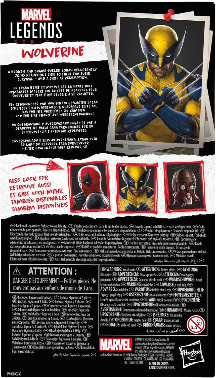Marvel Legends Series Wolverine, Deadpool & Wolverine Collectible 6 Inch Action Figure for Adults Ages 14 and Up