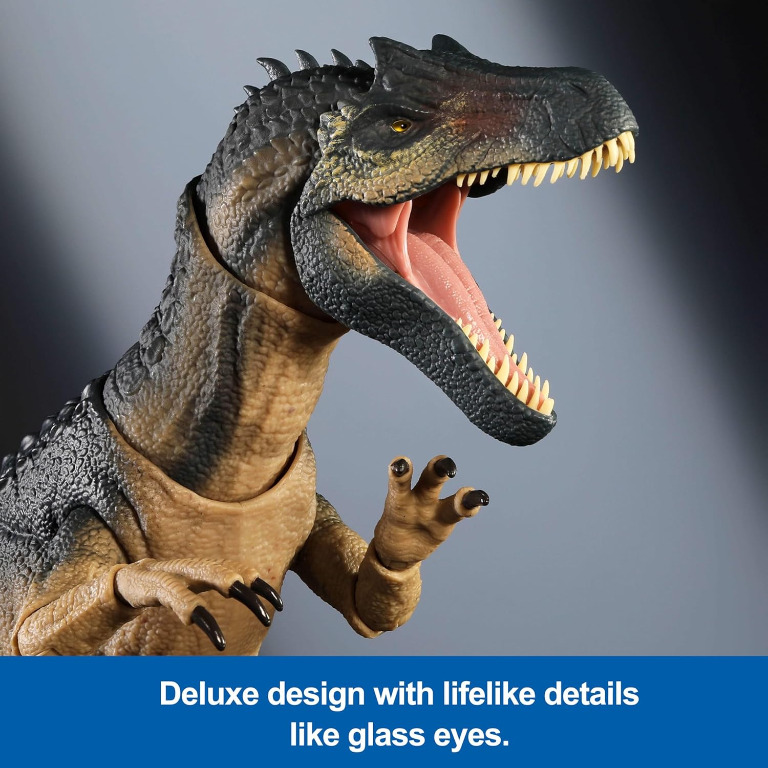 Mattel Jurassic World Hammond Collection Allosaurus Dinosaur Action Figure, Premium Movie Design, Glass Eyes & Wired Tail, 19 Points of Articulation